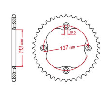 Grosskopf продаж задня зірочка 4509 36 suzuki ltr 450 '06-'09 (jtr1760.36)