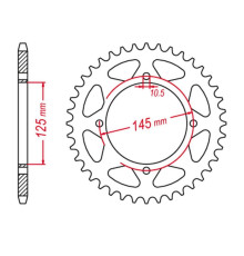 Grosskopf продаж задня зірочка 857 39 yamaha xt 600 '83-94, xt 600z  87-89, yfm700, yfz450, yfm350 (jtr857.39)
