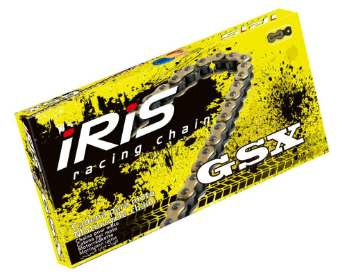 Iris 420 gsx-130 приводний ланцюг (130-ланців) без уплотнювальних кільць (відкрити + зажим) золотого коліру (17.5kn)
