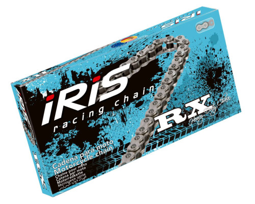 Ланцюг приводний iris 420 rx-116 (116-лань) без уплотнювальних кільць (відкрита + зажим) сріблистий колір (мотоcross до 85cc) (19.5kn)