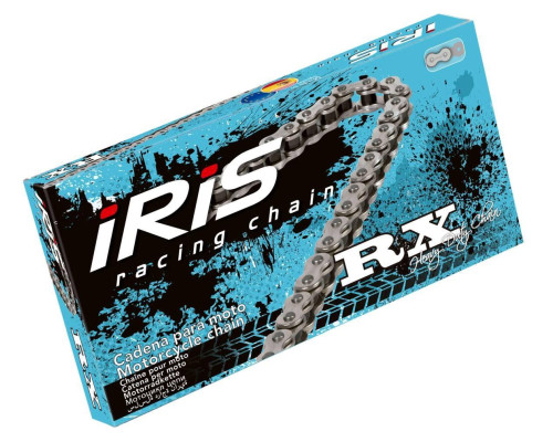 Ланцюг приводний iris 420 rx-120 (120-ланцюг) без уплотнювальних кільць (відкрити + зажим) сріблистий колір (мотоcross до 85cc) (19.5kn)