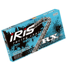 Iris 428 rx-112 приводний ланцюг (112 лань) без уплотнювальних кільць (відкрита + зажим) сріблистий колір (мотоcross до 125ccm) (22.0kn)