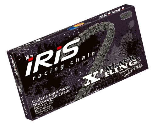 Ланцюг приводу iris 525 xr-114 (114-ланцюг) х-кільце (відкрито + вушка) чорний (до 900ccm) (39.0kn)