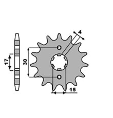 Jr продаж зірочка передня 274 15 honda mtx 80r '87-'92 (27415jt) (ланцюг 428)