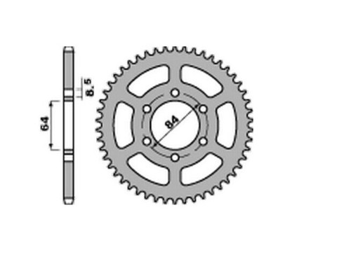 Jr продаж задня зірочка suzuki ts 125 er 78-85, dr 125se '94-'00 (jtr809.44) (ланцюг 428)