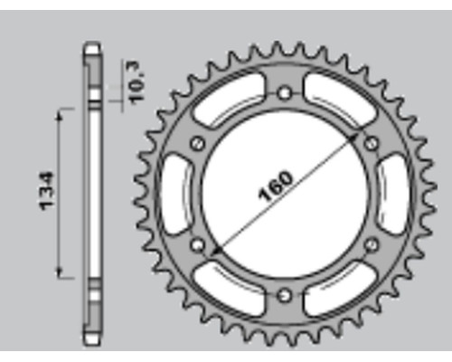Jr розпродаж задня зірочка ultralight hardened 4405 46 c45 honda cbr 600f sport '01-'02, cbr 600 f4i '01-'06 (jtr1307.46)