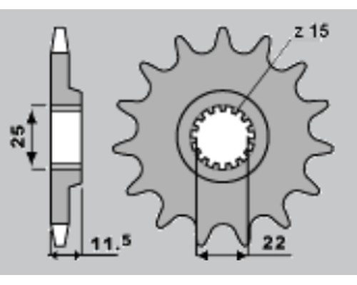 Jr передня зірочка 1252 13 (190213jt) ktm lc 4 '88-'09