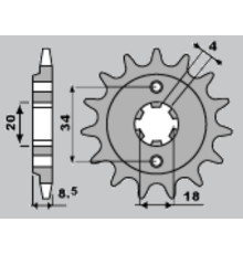 Jr передня зірочка 2046 14 honda cmx 250 '87-'05 (jtf270.14) (ланцюг 520) (204614jt)