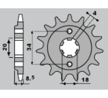 Jr передня зірочка 2046 14 honda cmx 250 '87-'05 (jtf270.14) (ланцюг 520) (204614jt)