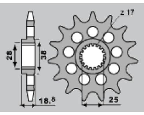 Jr передня зірочка 2078 15 aprilia/bmw (jtf704.15)