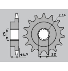 Jr передня зірочка 2114 15 ducati 796/820/821/848/992/998/999/1000/1100 (jtf741.15)
