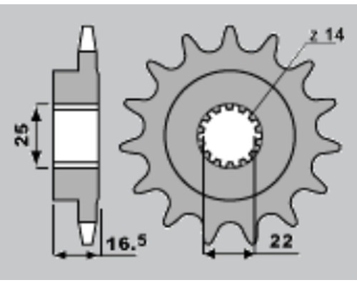 Jr передня зірочка 2114 15 ducati 796/820/821/848/992/998/999/1000/1100 (jtf741.15)