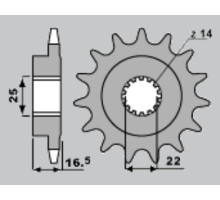 Jr передня зірочка 2114 15 ducati 796/820/821/848/992/998/999/1000/1100 (jtf741.15)