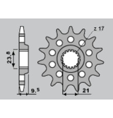Jr передня зірочка 2133 14 suzuki rmz 450 '05-'13 (jtf1441.14)