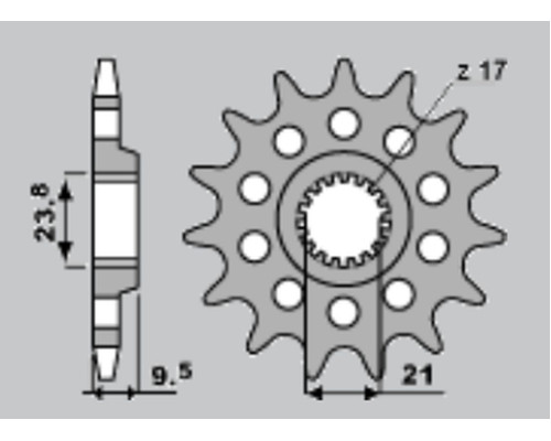 Jr передня зірочка 2133 14 suzuki rmz 450 '05-'13 (jtf1441.14)