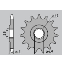 Jr передня зірочка 2137 16 kawasaki z 1000 '03-'08 (jtf1537.16)