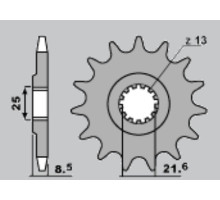 Jr передня зірочка 2137 16 kawasaki z 1000 '03-'08 (jtf1537.16)