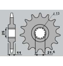 Jr передня зірочка 2142 16 yamaha r6 '06-'09 (jtf1586.16)