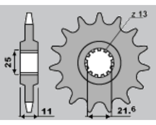 Jr передня зірочка 2142 16 yamaha r6 '06-'09 (jtf1586.16)