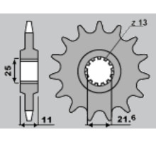 Jr передня зірочка 2142 16 yamaha r6 '06-'09 (jtf1586.16)