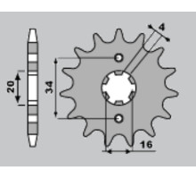 Jr передня зірочка 263 16 yamaha dt125 lc '82-'88, tzr125, sr125 (jtf1263.16)