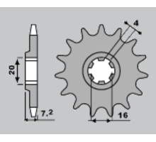 Jr передня зірочка 413 12 suzuki rmx 50/ ts 50