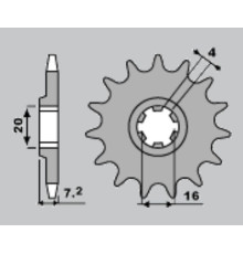 Jr передня зірочка 413 14 suzuki rmx 50/ ts 50