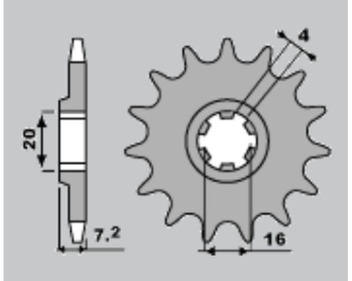 Jr передня зірочка 413 14 suzuki rmx 50/ ts 50