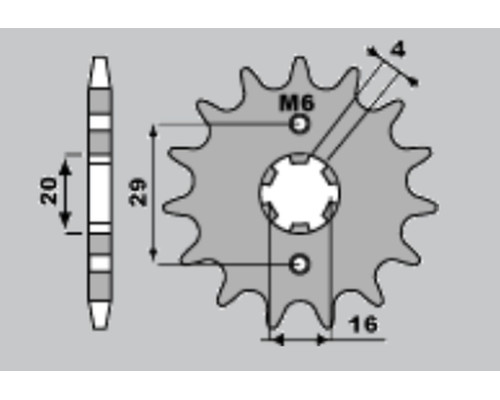 Jr передня зірочка 425 13 suzuki ts 125r/x '90-'96 (jtf425.13)