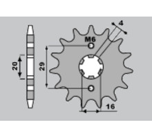 Jr передня зірочка 425 16 suzuki ts 125 r/x '90-'96, rg 125 '92-'96 (jtf425.16)