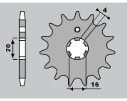 Jr передня зірочка 554 15 yamaha dt80lc