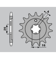 Jr передня зірочка 555 14 yamaha dt 80 lc1/lc2 '83-'95