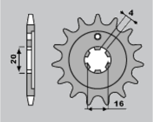 Jr передня зірочка 555 14 yamaha dt 80 lc1/lc2 '83-'95