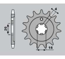 Jr передня зірочка 555 15 yamaha xt / ttr 225 '92-'04 (55515jt) (ланцюг 428)
