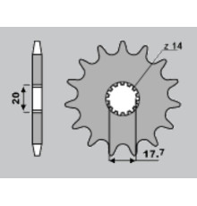 Jr передня зірочка 577 15 (55815jt) yamaha yz 80/85, dt 125r, tdr 125
