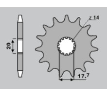 Jr передня зірочка 577 15 (55815jt) yamaha yz 80/85, dt 125r, tdr 125