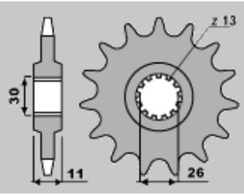 Jr передня зірочка 579 14 yamaha r1/fj1200/xjr (jtf579.14)