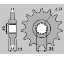 Jr передня зірочка 579 14 yamaha r1/fj1200/xjr (jtf579.14)