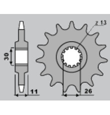 Jr передня зірочка 579 15 yamaha r1/ fj 1200/ xjr (jtf579.15)