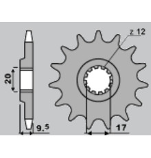 Jr передня зірочка 7005 12 ktm sx 65 '98-'15 (jtf1906.12)
