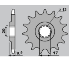 Jr передня зірочка 7005 12 ktm sx 65 '98-'15 (jtf1906.12)