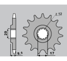 Jr передня зірочка 7005 13 ktm sx 65 '98-'15 (jtf1906.13)