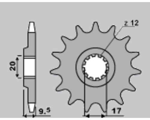 Jr передня зірочка 7005 13 ktm sx 65 '98-'15 (jtf1906.13)