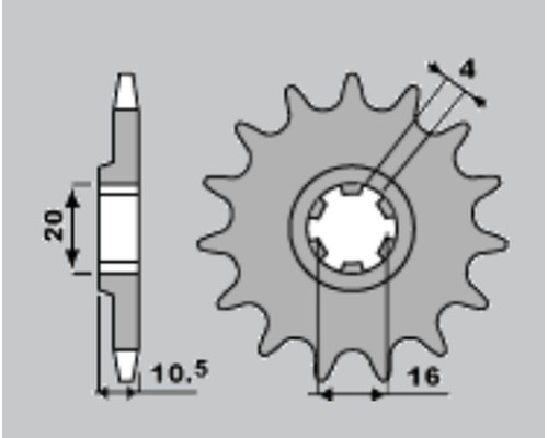 Jr передня зірочка 799 14 suzuki vl 125/ gz 125 (jtf410.14)