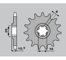 Jr передня зірочка 799 14 suzuki vl 125/ gz 125 (jtf410.14)
