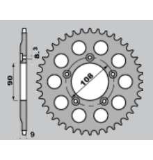 Jr задня зірочка 1026 38 ducati 750 paso '86-'90, 906 paso '90-'93