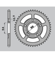 Jr задня зірочка 242 53 honda xl125r '82-'87 (pro link) (jtr242.53)