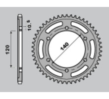 Jr задня зірочка 498 45 kawasaki zzr 600 '90-'06, vn 800 vulcan '95-'06, tl 1000r/s '97-'02, gsx 1300r hayabusa '99-'07, gsx-r 750 '96-'97