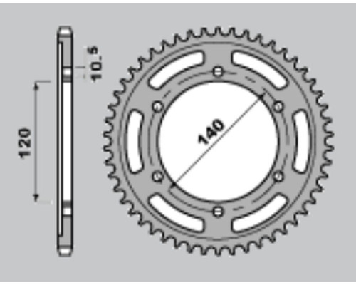 Jr задня зірочка 498 45 kawasaki zzr 600 '90-'06, vn 800 vulcan '95-'06, tl 1000r/s '97-'02, gsx 1300r hayabusa '99-'07, gsx-r 750 '96-'97