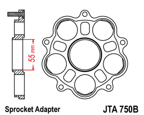 Jt адаптер задньої зірочки ducati 748/796/800/848/916/1000/1100